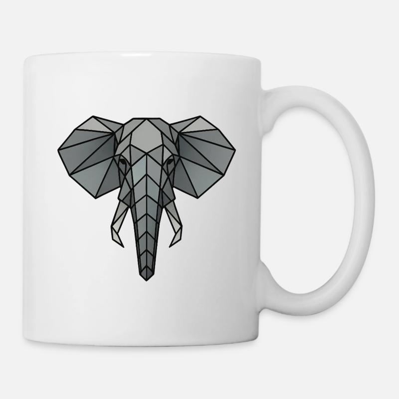 Geometric Elephant Art - Mug - white