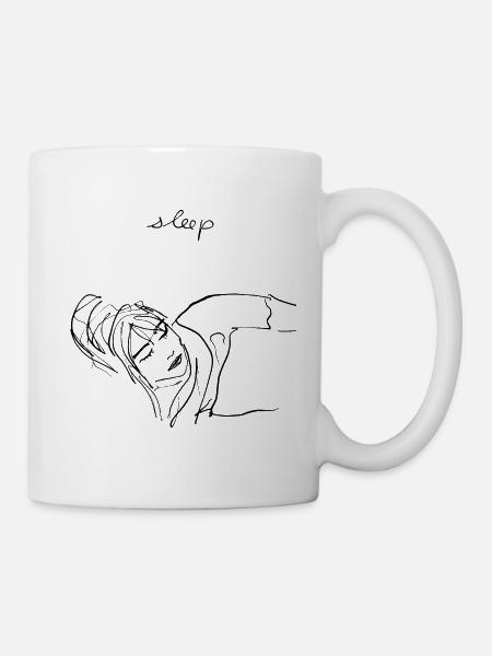 Schlafen - Tasse - Weiß