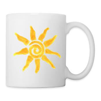 Sonne Symbol Illustration in Wasserfarben - Tasse - Weiß - Rechts