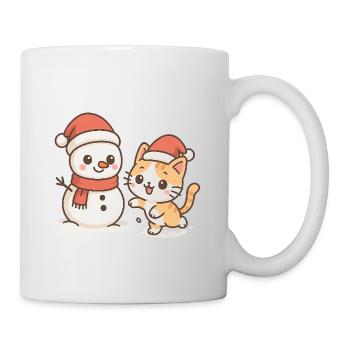 Cute Christmas Cat Snowman - Mug - white - Right