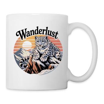 Schneeleopard bei Sonnenuntergang in den Bergen - Tasse - Weiß - Rechts