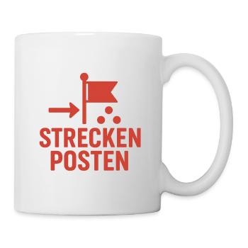 Wegmarke mit Flagge und Punkten - Tasse - Weiß - Rechts