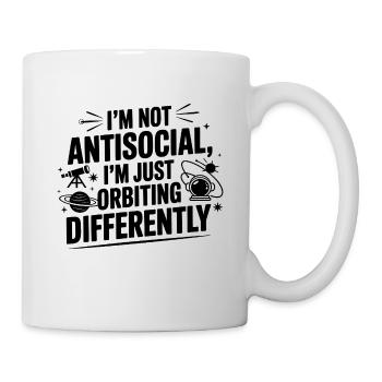 Pas antisocial, mais en orbite différemment - Mug blanc - blanc - Droite