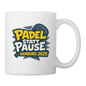 Padel instead of break – Hamburg 2025 - Mug - white - Right