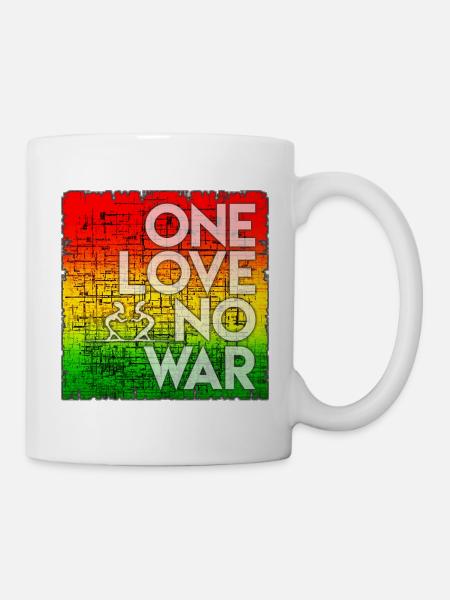 Friedens-Statement im Regenbogen-Design - Tasse - Weiß