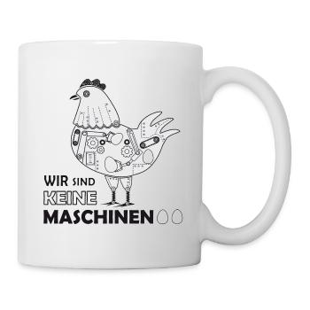 Mechanischer Vogel - Tierschutz - Vegan - Tasse - Weiß - Rechts