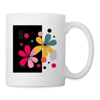 Abstract flowers in modern contrast - Mug - white - Right