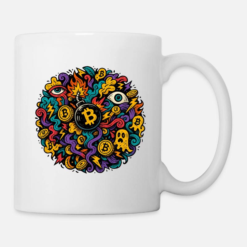 Volcanic Bitcoin Chaos Design - Mug - white