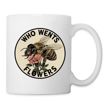 Bee with helmet and flower motif - Mug - white - Right