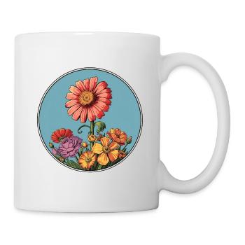 Vintage style floral illustration - Mug - white - Right