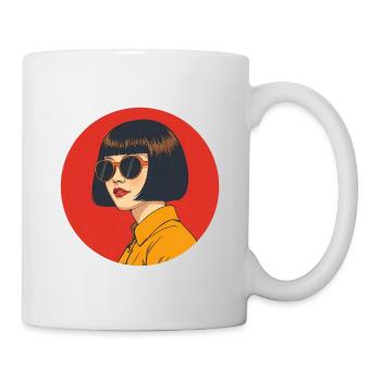 Bold retro aesthetic with sunglasses - Mug - white - Right