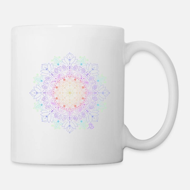 Motif Mandala lumineux - Mug blanc - blanc