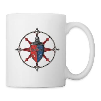 Armoiries avec des motifs de chevaliers médiévaux - Mug blanc - blanc - Droite