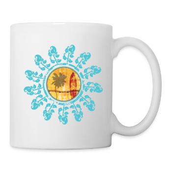 Beach and sunset in boho style - Mug - white - Right