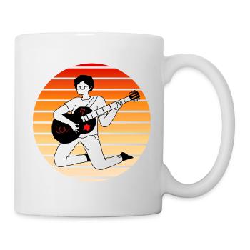 Guitare électrique au coucher du soleil - Mug blanc - blanc - Droite
