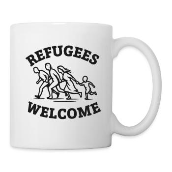 Refugees Willkommen Illustration - Tasse - Weiß - Rechts