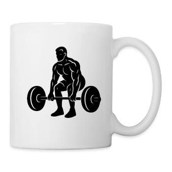 Powerful weightlifter silhouette - Mug - white - Right