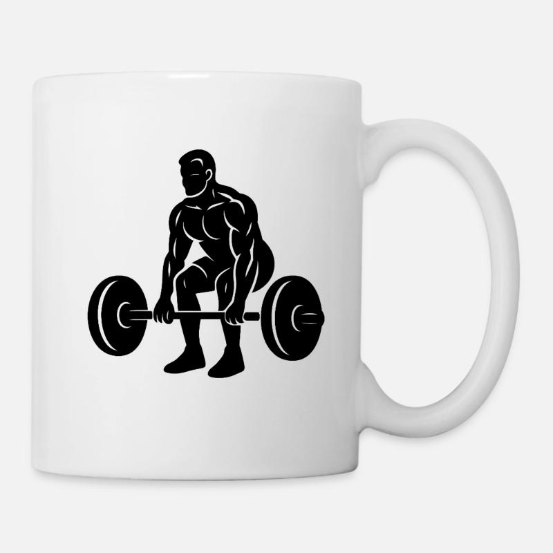 Kraftvoller Gewichtheber Silhouette - Tasse - Weiß