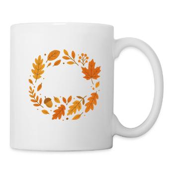 Autumn Foliage Wreath Design - Mug - white - Right