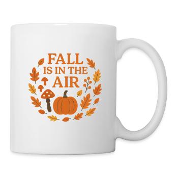Herbstliche Kürbis- und Pilzillustration - Tasse - Weiß - Rechts