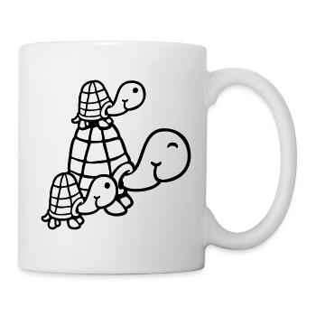 Tortues Famille Enfants Maman Papa Père Mère - Mug blanc - blanc - Droite