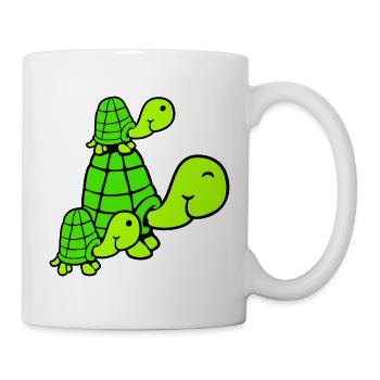 Tortues Famille Enfants Maman Papa Père Mère - Mug blanc - blanc - Droite