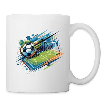 Dynamische Fußballillustration für aktive Fans - Tasse - Weiß - Rechts