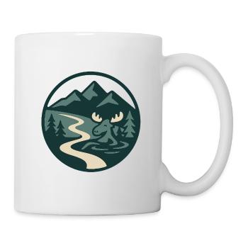 Alpine Moss Natural Landscape Illustration - Mug - white - Right