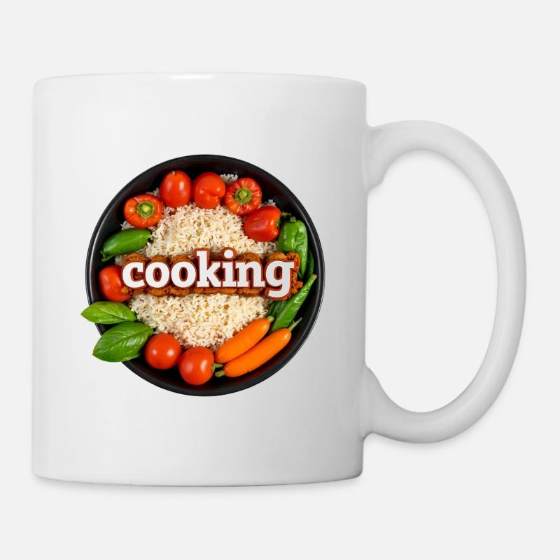 Cuisiner avec des légumes frais - Mug blanc - blanc