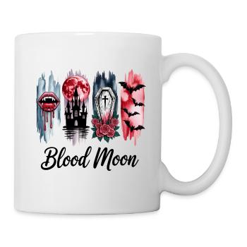 Lune de sang 4 PaneMotif gothique d’Halloween - Mug blanc - blanc - Droite