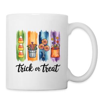 Trick or Treat Candy and Sweets Watercolor Design - Mug - white - Right