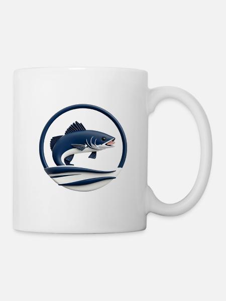 Fisch im Kreise – Naturdesign - Tasse - Weiß