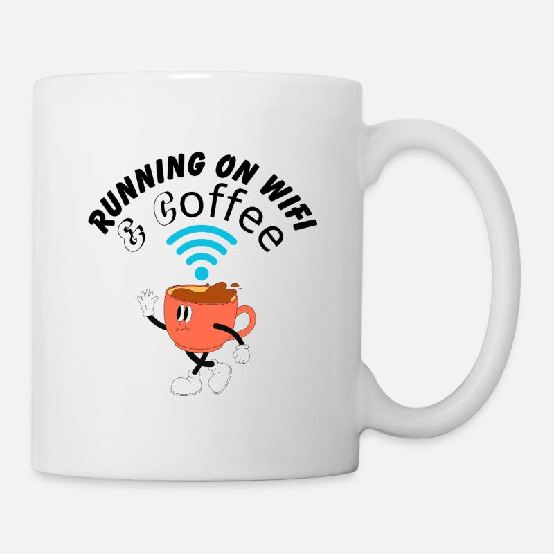 Kaffeebecher mit Wi-Fi Thema Kaffee & Wifi Stil - Tasse - Weiß