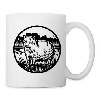 Abstract illustration of vibrant nature - Mug - white - Right