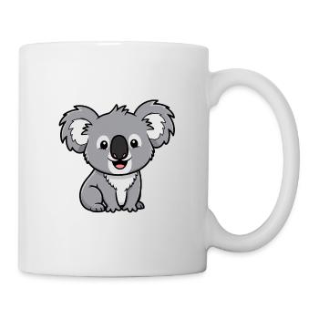 Niedlicher Koala Cartoon Motiv - Tasse - Weiß - Rechts