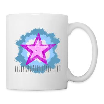 Glowing Pink Star in Watercolor Style - Mug - white - Right