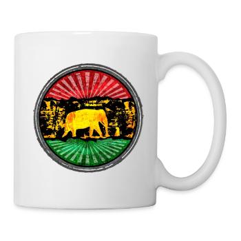 Motif éléphant avec symbole reggae - Mug blanc - blanc - Droite