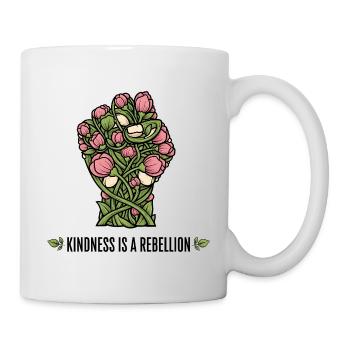 Kindness is a Rebellion Flower Fist Design - Mug - white - Right