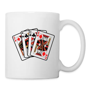 Funny F-Bomb Playing Cards Illustration - Mug - white - Right