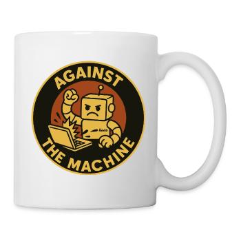 Retro-Roboter-Widerstand gegen die Maschine - Tasse - Weiß - Rechts
