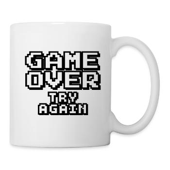 Game Over – Versuchen Sie es erneut Pixel Design - Tasse - Weiß - Rechts