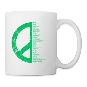 Pacyfka - Frieden - Frieden in 60 Sprachen - Tasse - Weiß - Rechts