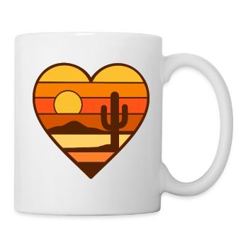 Coeur Désert Soleil Design - Mug blanc - blanc - Droite