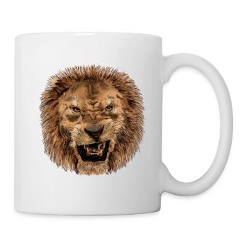 Majestätischer Löwenkopf Druck - Tasse - Weiß - Rechts