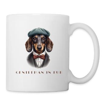 Gentlemen in Fur – Retro Dackel im Anzug - Tasse - Weiß - Rechts