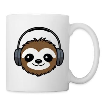 Niedlicher Faultier DJ Musik Hören - Tasse - Weiß - Rechts