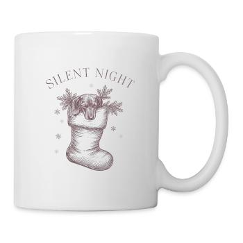 Silent Night – Vintage Dachshund Xmas Sock - Mug - white - Right