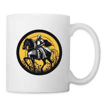 Ritter auf Pferd mit Mondhintergrund - Tasse - Weiß - Rechts