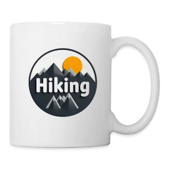 Adventurous mountain hiking design - Mug - white - Right
