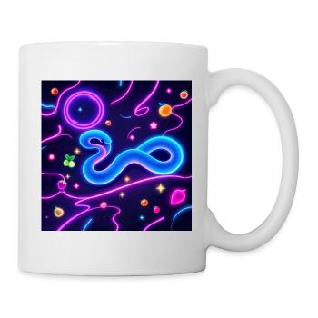 Glowing Neon Snake with Fruit Motifs - Mug - white - Right